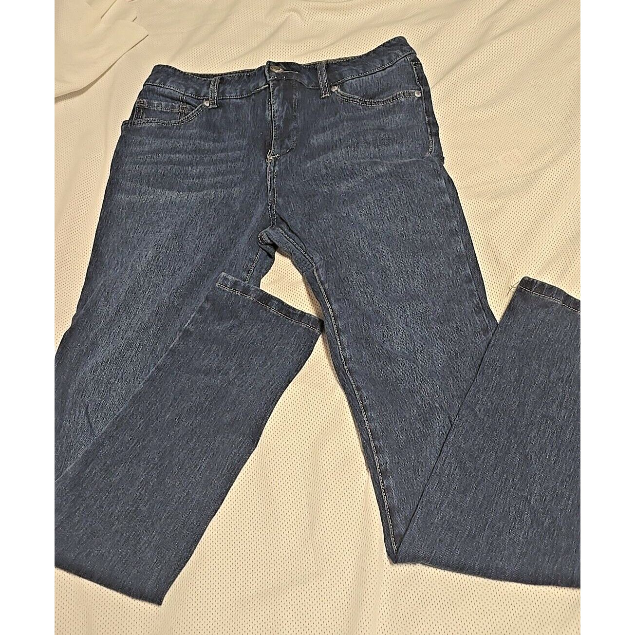 Bandolino Jeans Mandie Womens Blue Denim Mid Rise Straight Leg Jeans Size 6